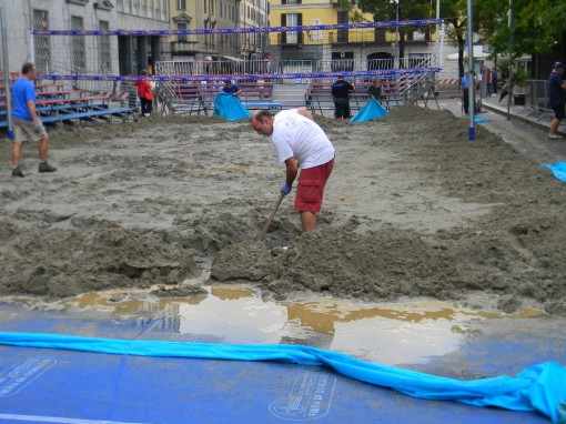 campo beach allagato