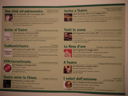 Programma Rassegne Teatro amatoriale provincia di Lecco