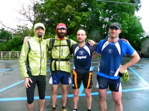 Marco, Nicola, Sergio e Matteo al cambio alla Capanna CAO