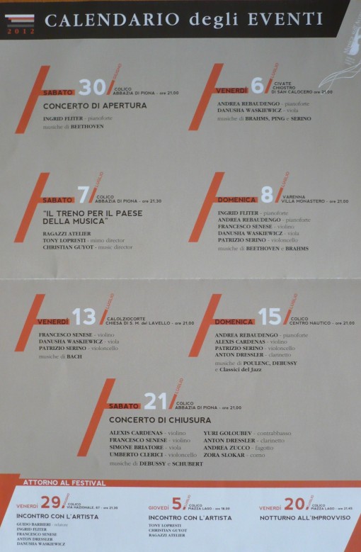 Programma Musica sull'acqua