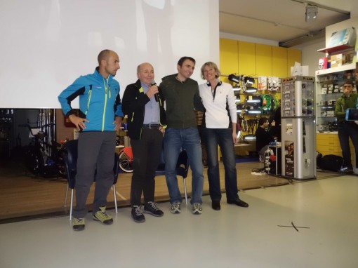 Rossano Libera (alpinista), Sergio Longoni, Ueli Steck e Christine Kopp (traduttrice)