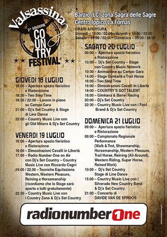 Valsassina Country Festival programma
