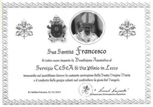 benedizione papa CESEA