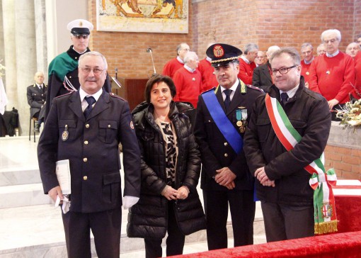 nella Chiesa di Germanedo a Lecco tradizionale cerimonia celebrativa in onore di San Sebastiano, Patrono della Polizia Locale. San Sebastiano - lecco 20 gennaio 2014 - PREMIATO LO STORICO VIGILE FERRUCCIO BIGHI