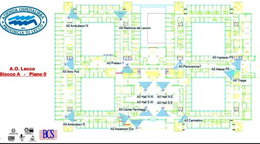 Il sistema di videosorveglianza al piano terra dell'ospedale Manzoni