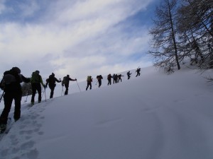 Montagna, neve, camminare