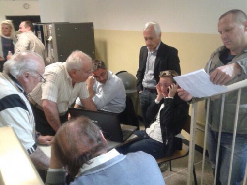 Arveno Fumagalli al seggio di Oggiono