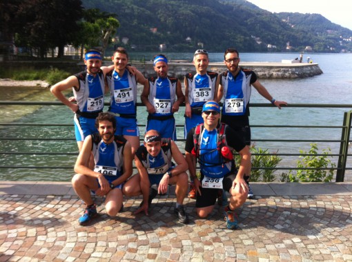 Il folto gruppo dei Falchi Lecco prima della partenza