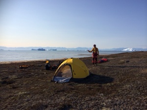 La prima immagine inviata da Della Bordella dalla Groenlandia.