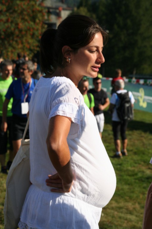 Maria Righetti ancora in dolce attesa, in una foto scattata la scorsa settimana,