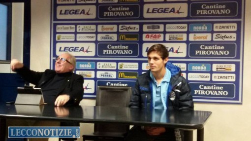 Daniele Bizzozero e Alessandro Ronchi in sala stampa dopo la partita contro la Caratese.