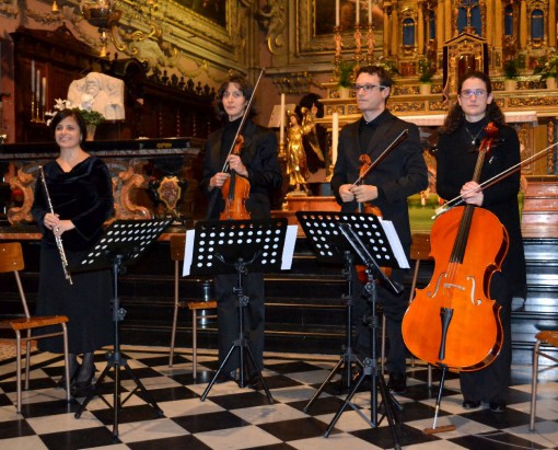 Da sinistra Emanuela Milani, Carol Bergamini, Pietro Molteni e Anna Camporini.