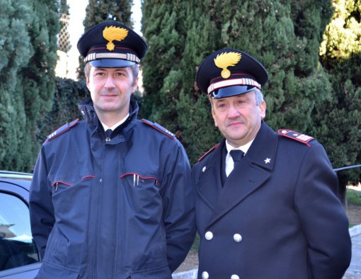 Il maresciallo capo Pierluigi Salatini (a sinistra) e il luogotenente Francesco Minniti.