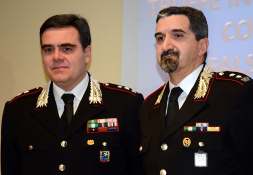 Il comandante provinciale Italiano insieme al tenente colonnello Giuliani