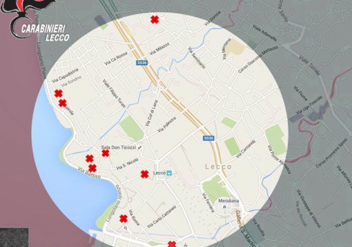 I punti della città dove si sono verificati gli episodi di truffa