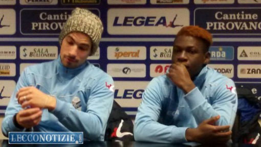 Alessio Bugno e Patrik Meyergue al termine di Lecco-Fiorenzuola