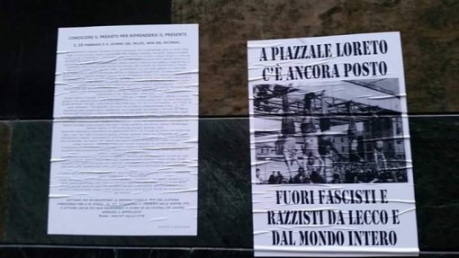 I volantini antifascisti apparsi in città