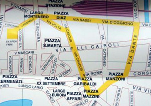 Il nuovo percorso della sfilata 