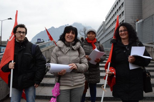 I lavoratori di Solaris in presidio