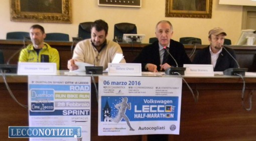 La conferenza stampa di presentazione dei due eventi sportivi tenuta a Palazzo Bovara