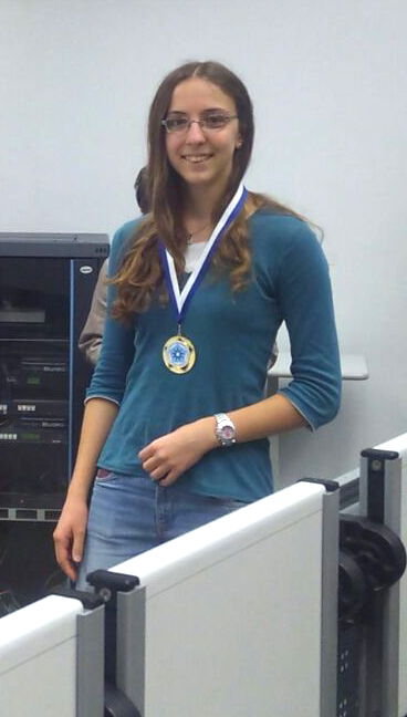 Sara Fustella il giorno della competizione nazionale a giochi matematici