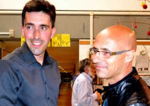 Riccardo Fasoli e Riccardo Mariani la sera della proclamazione dei risultati elettorali per il rinnovo del consiglio comunale di Mandello.